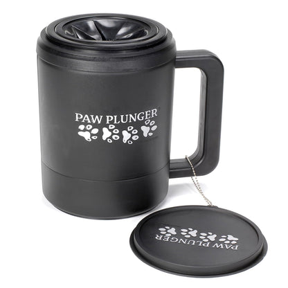 Paw Plunger for Dogs - Portable Dirty Paw Washer for Medium Sized Dogs – Ideal for Dogs Weighing 15-75lbs – Cleaner Pet Paws to Save Floors / Furniture / Carpet / Vehicle from Muddy Paw Prints – Blue