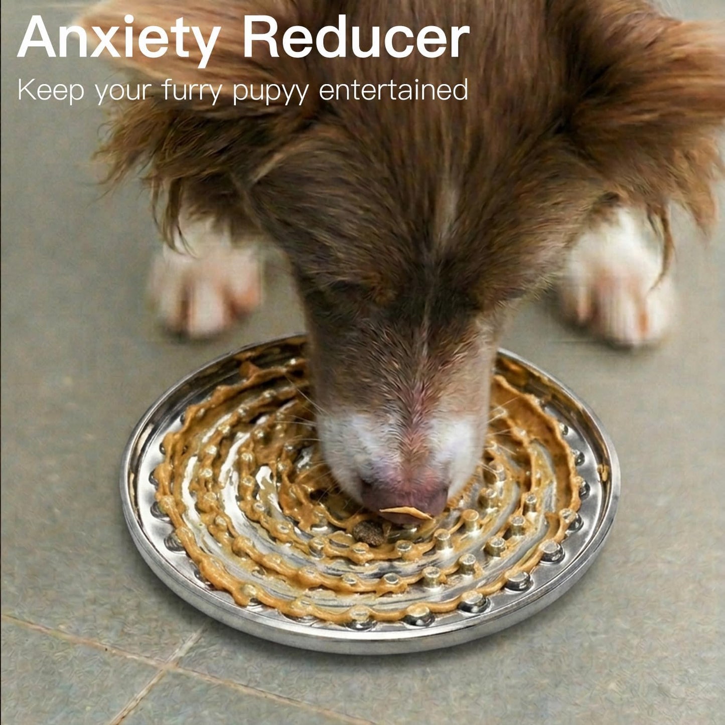 Double Wall Stainless Steel Lick Mat for Dogs & Cats - Chew Proof & Whisker Friendly, Non-Slip Base, for Calm Feeding & Anxiety Relief - Dishwasher Safe Slow Feeder Pad [1Pack]