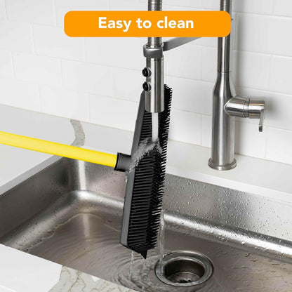 FURemover Pet Hair Removal Rubber Broom, 58" Telescopic Handle