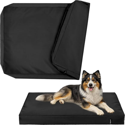 PAWFINITY Waterproof Dog Bed Cover Replacement Washable, Easy to Clean, Pet Hair Resistant, Heavy Duty Oxford, Zipper Closure, Indoor/Outdoor Use, Fits 36 Inch Dog Crate - Large, 34x22x3.5, Black