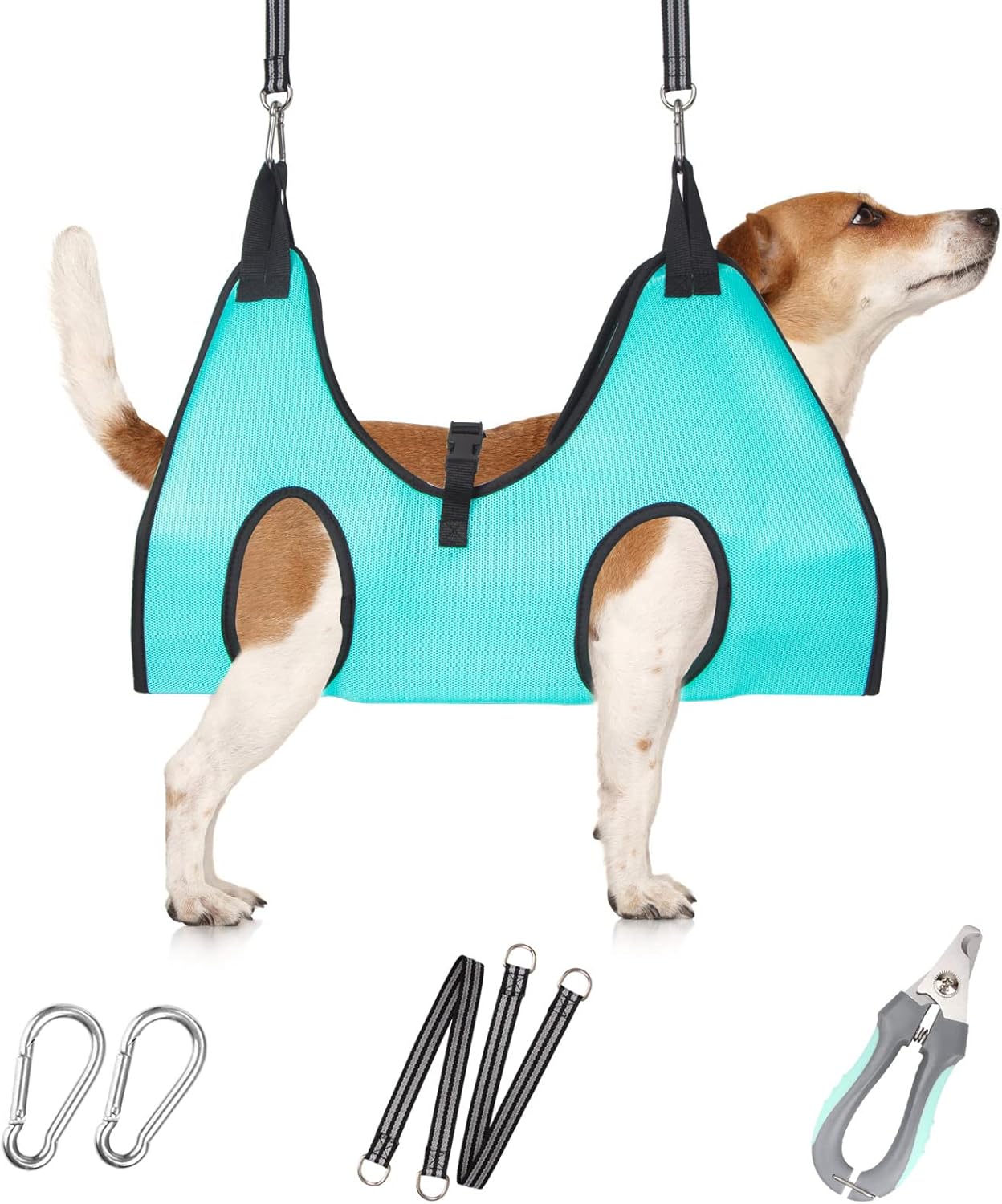 ATESON Pet Grooming Hammock with Nail Clippers/Nail Trimmers/Grooming Scissors, Dog Grooming Harness for Nail Trimming, Pet Grooming Sling Helper