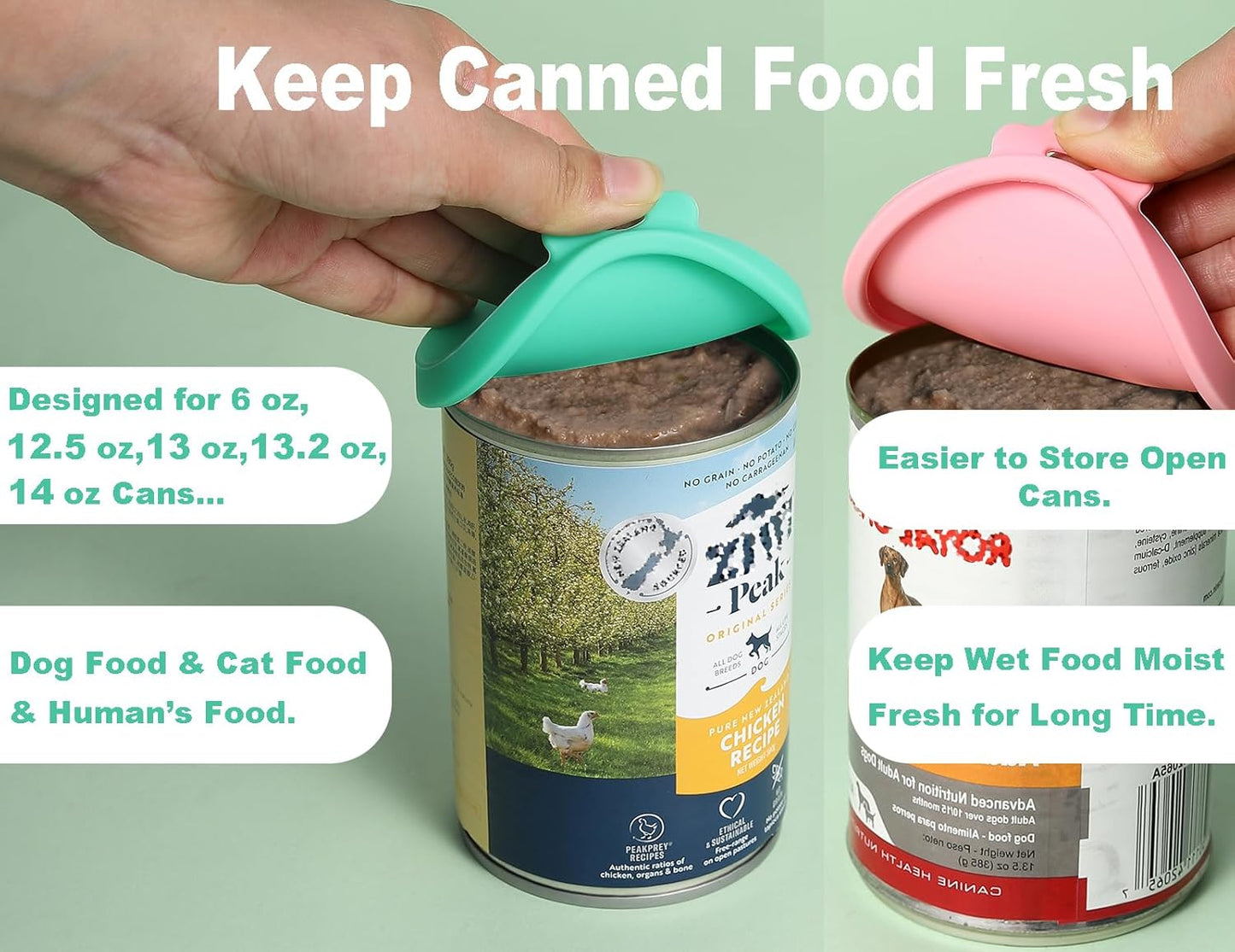 Comtim 4 Pack Can Covers for Dog Food Cans, Silicone Pet Dog Food Can Covers Lids for 13 oz 12.5 oz 13.5 oz Cans...or Cat Food Cans 6 oz, Reusable Can Toppers Can Saver Covers for Canned Goods