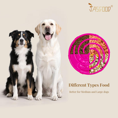 JASGOOD Slow Feeder Dogs Bowl for Large Medium Dogs,Anti-Gulping Pet Slower Food Feeding Bowls Stop Bloat,Preventing Choking