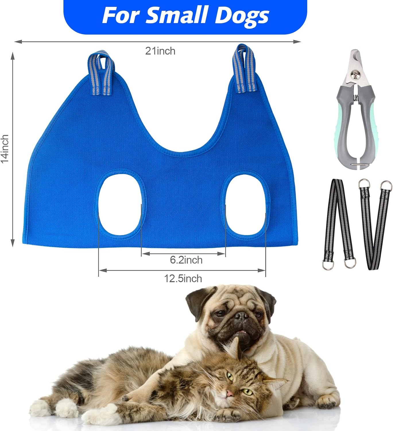ATESON Pet Grooming Hammock with Nail Clippers/Nail Trimmers/Grooming Scissors, Dog Grooming Harness for Nail Trimming, Pet Grooming Sling Helper