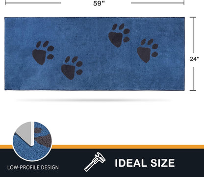 PURRUGS Dirt Trapping Door Mat 20" x 31.5", Non-Skid/Slip Machine Washable Microfiber Entrance Rug, Shoes Scraper, Dog Doormat, Super Absorbent Floor Mat for Muddy Wet Shoes and Paws, Grey