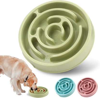 Ceramic Slow Feeder Dog Bowls with Anti-Slip, Slow Feeder & Non-Slip Design, Boredom and Anxiety Reducer, Suitable for All Breed Dogs and Cat (Ceramic-White)