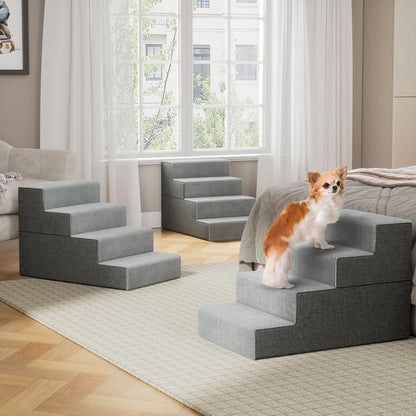 YENING Large Dog Stairs for High Beds - Extra Wide Pet Steps for Large Dogs to Get on Tall Bed 3 Deep Step Cat Ramp for Couch