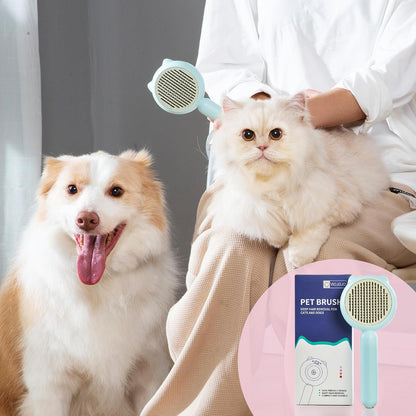 Cat Brush Dog Brush with Release Button for Shedding, Self Cleaning Cat Comb Hair Brush for Indoor Cats, Dog Deshedding Brush Grooming Kit, Pet Supplies Hair Remover Tool