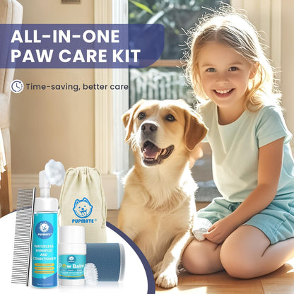 Paw Cleaner for Dogs & Cats,No-Rinse Foaming Dog Paw Cleaner Washer Cleanser,Hypoallergenic & pH-Balanced, 7 fl oz, with Scrubber Brush,Safe for Small, Medium & Large Pet, Puppy Clean Paws
