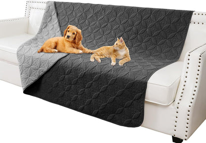 Waterproof Dog Blanket, 30x30 inches Small Pet Couch Covers for Sofa, Chair Bed Furniture Protector from Dogs Washable and Reversible-Lightgrey+Darkgrey