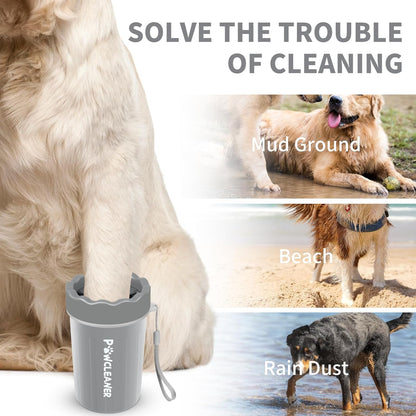 Professional 7 in 1 Dog Paw Cleaner for Dogs & Cats - Includes 1 Portable Paw Washer, 1 Bath Brush, 2 Dog Toothbrushes and 3 Absorbent Towels Note: Fits Paws up to 2 Inches Wide (Small, Blue)