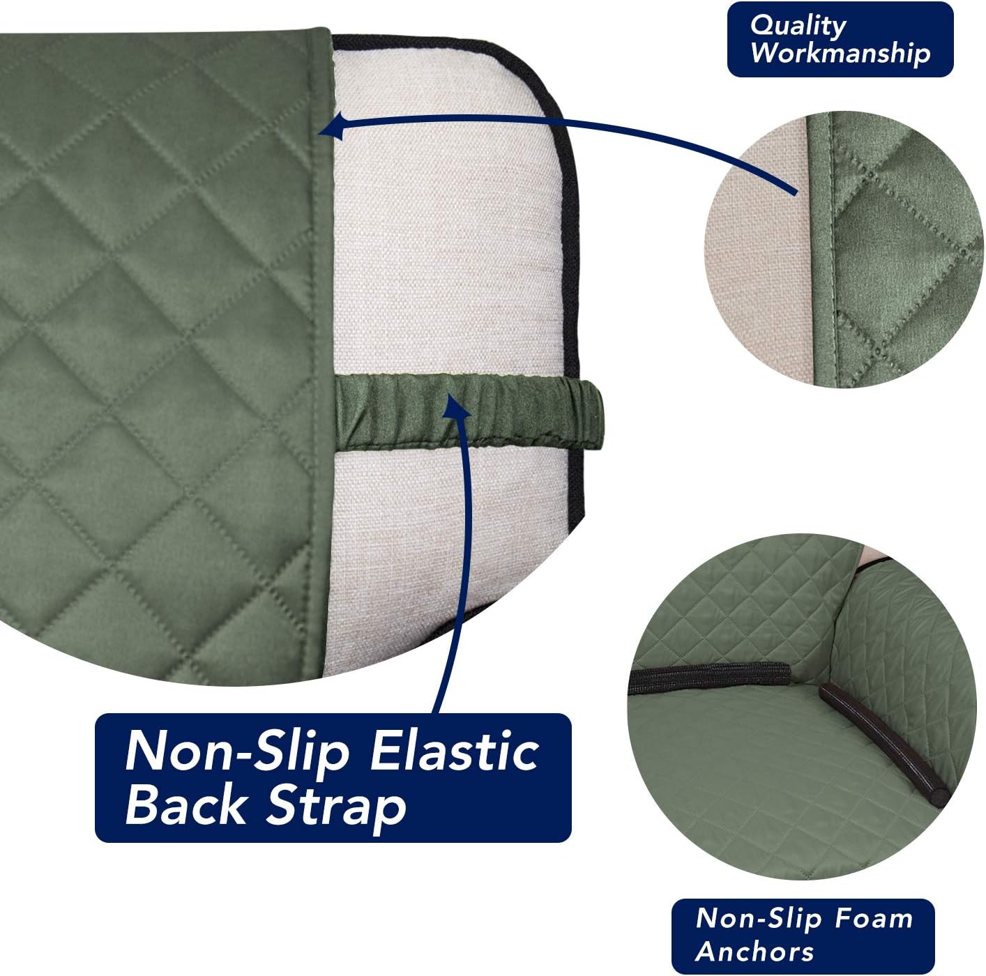 PureFit Reversible Quilted Sofa Cover, Water Resistant Slipcover Furniture Protector, Washable Couch Cover with Non Slip and Elastic Straps for Kids, Dogs, Pets (Sofa, Gray/Light Gray) - Colors B