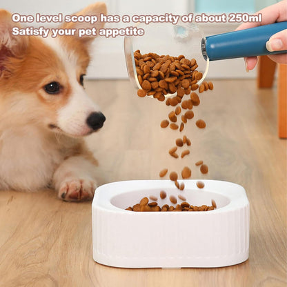 Pet Dog Cat Food Shovel Scoop Clear Scale Cat Food Feeder Scoop with Clip Handle for Pet Food Measuring
