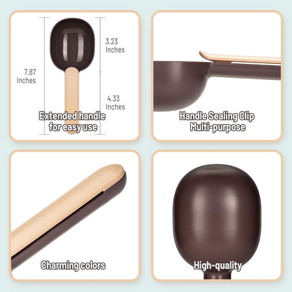 Dog Food Scoop with Clip, Food Spoon for Dogs and Cats, Convenient Pet Food, Cup Measuring Scoop, Durable Pet Food Spoon, Long Handle for Easy Scooping