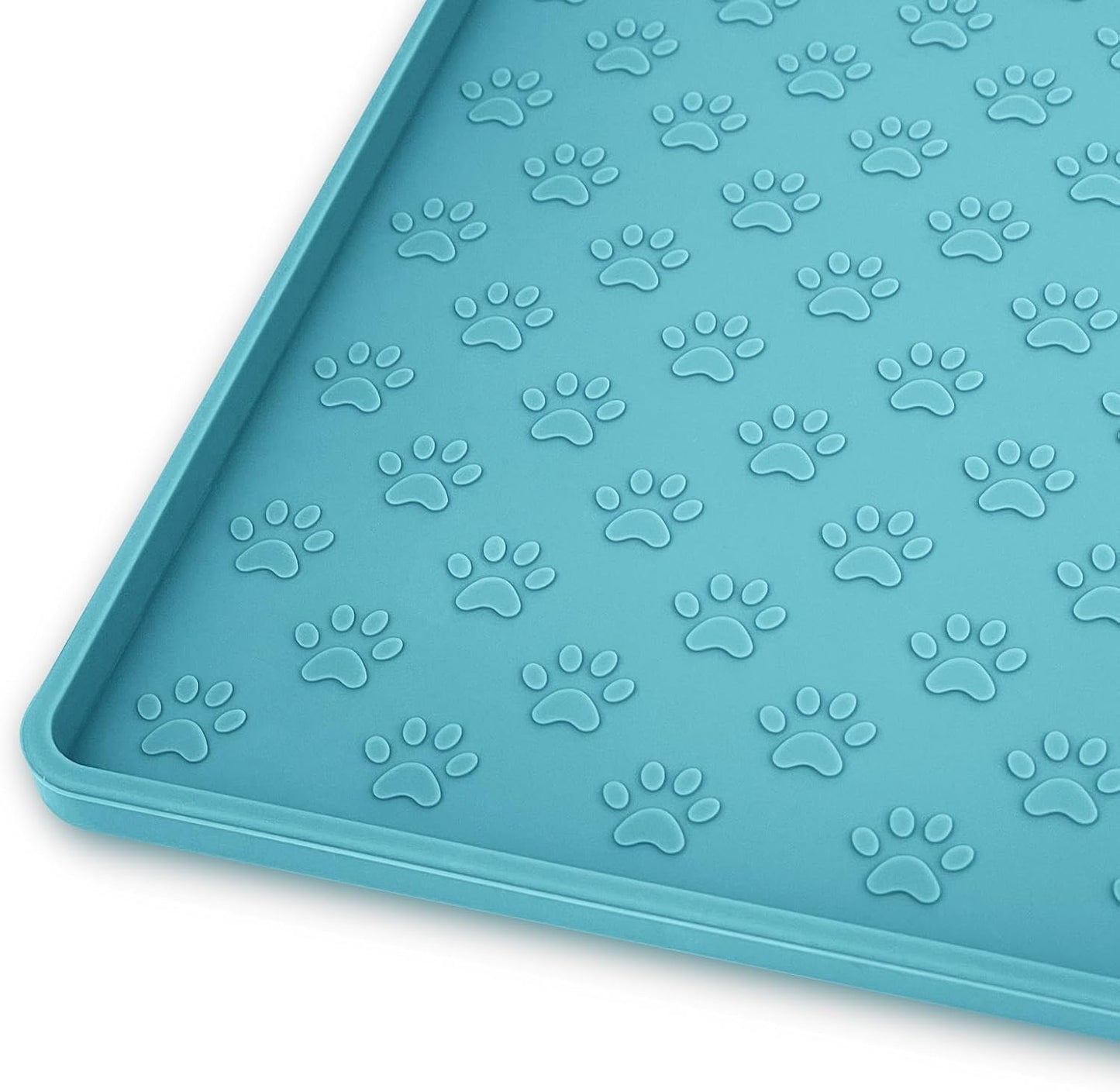 Ptlom Pet Placemat for Dog and Cat, Mat for Prevent Food and Water Overflow, Suitable for Small, Medium and Big Pet, 18" 12", Grey, Silicone