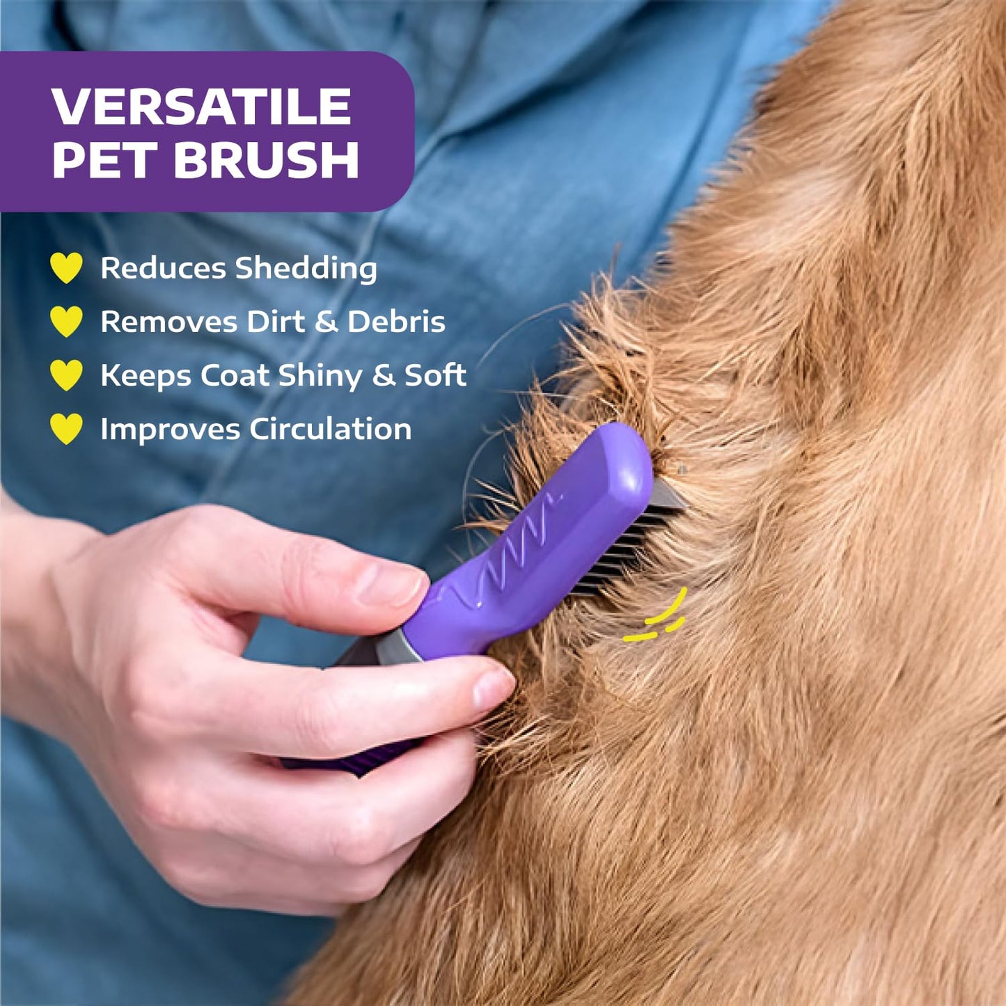 Hertzko Dematting Comb for Dogs Grooming Tool for Long and Short Haired Pets - Matted Cat Fur Remover for Small Dogs, Cats, and Rabbits - Tangle and Knot Remover Brush