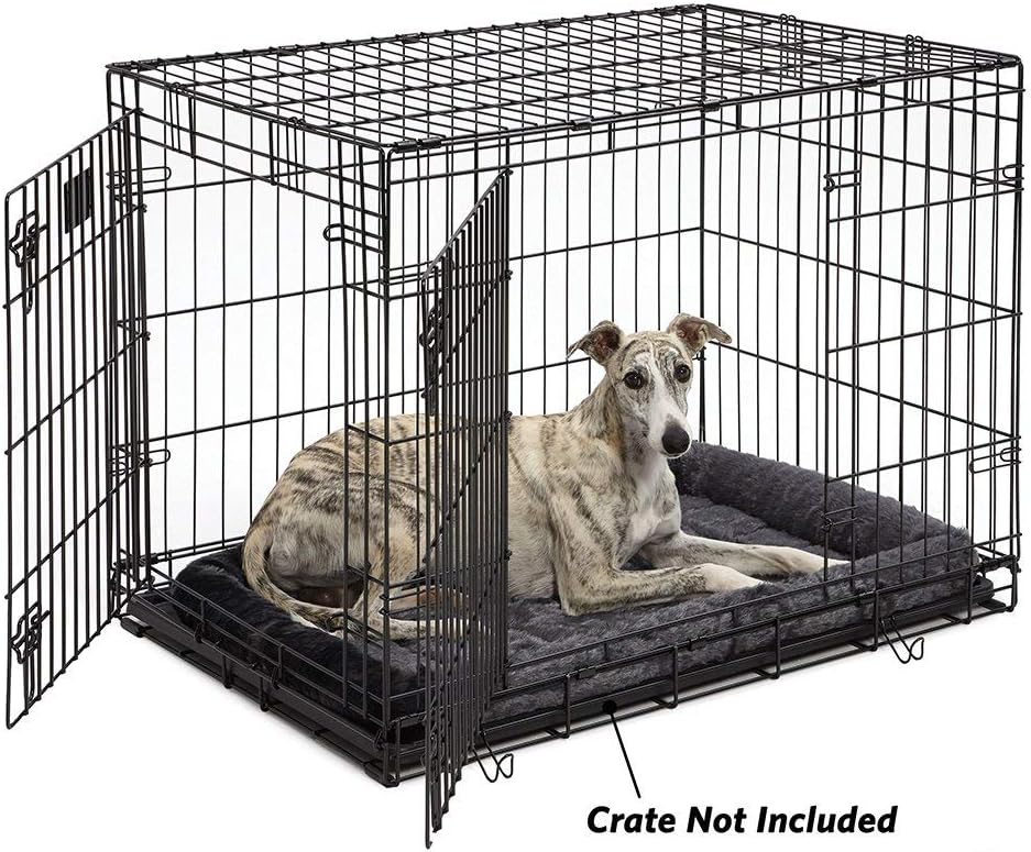 MidWest Homes for Pets QuietTime Dog Bed - White Fleece Bolster, Ultra-Soft and Machine Washable, Fits 24-Inch Crates and Carriers, for Small Breed Dogs