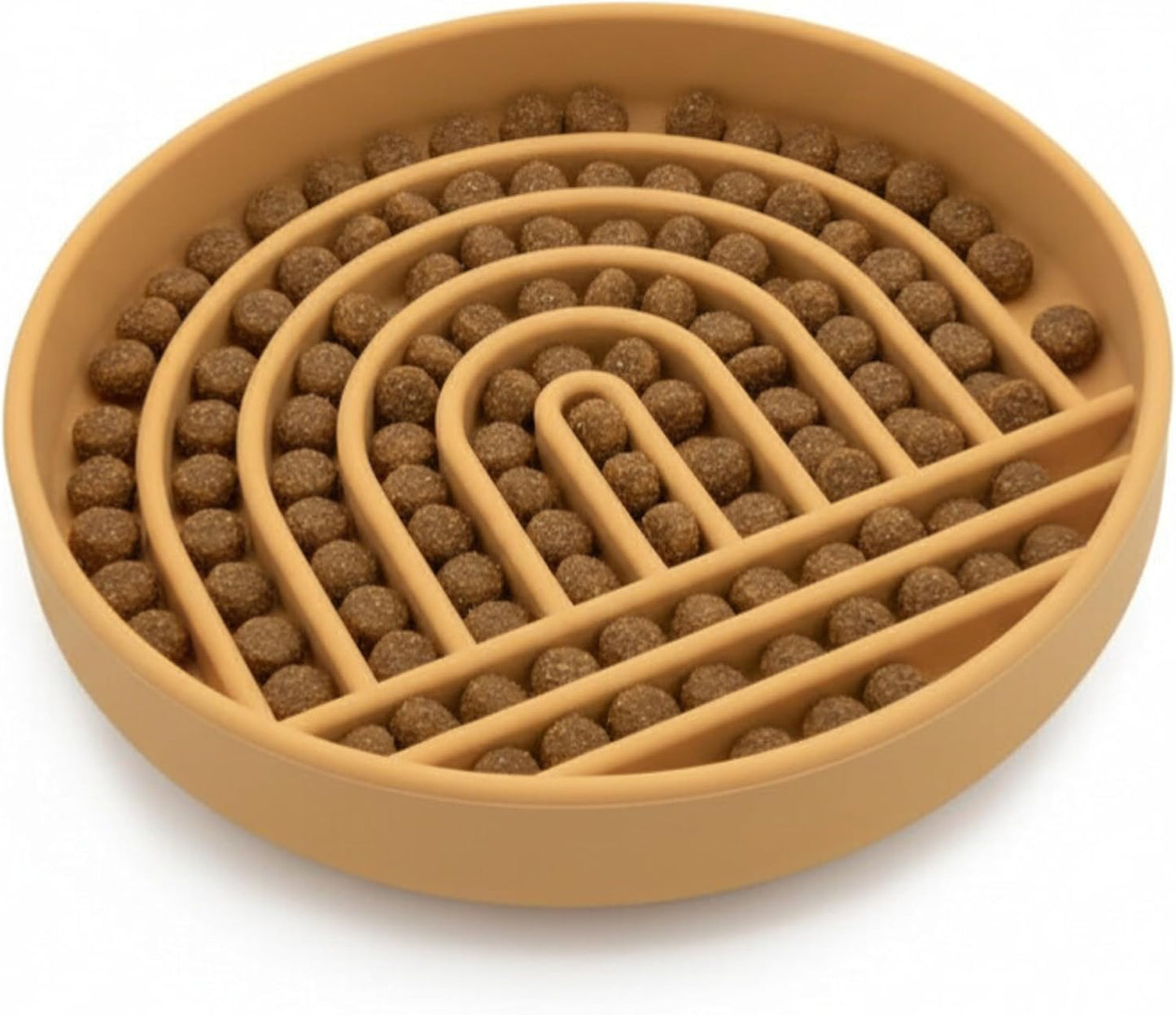Should We Go? Slow Feeder for Dogs & Puppies, The Slowdown Bowl Silicone Slow Eating, Modern Lick Mat Design, Reduces Gulping, Fits 2 Cups, 7.5” Across x 1.5” Tall, Mealtime Challenge, Medium-Blush