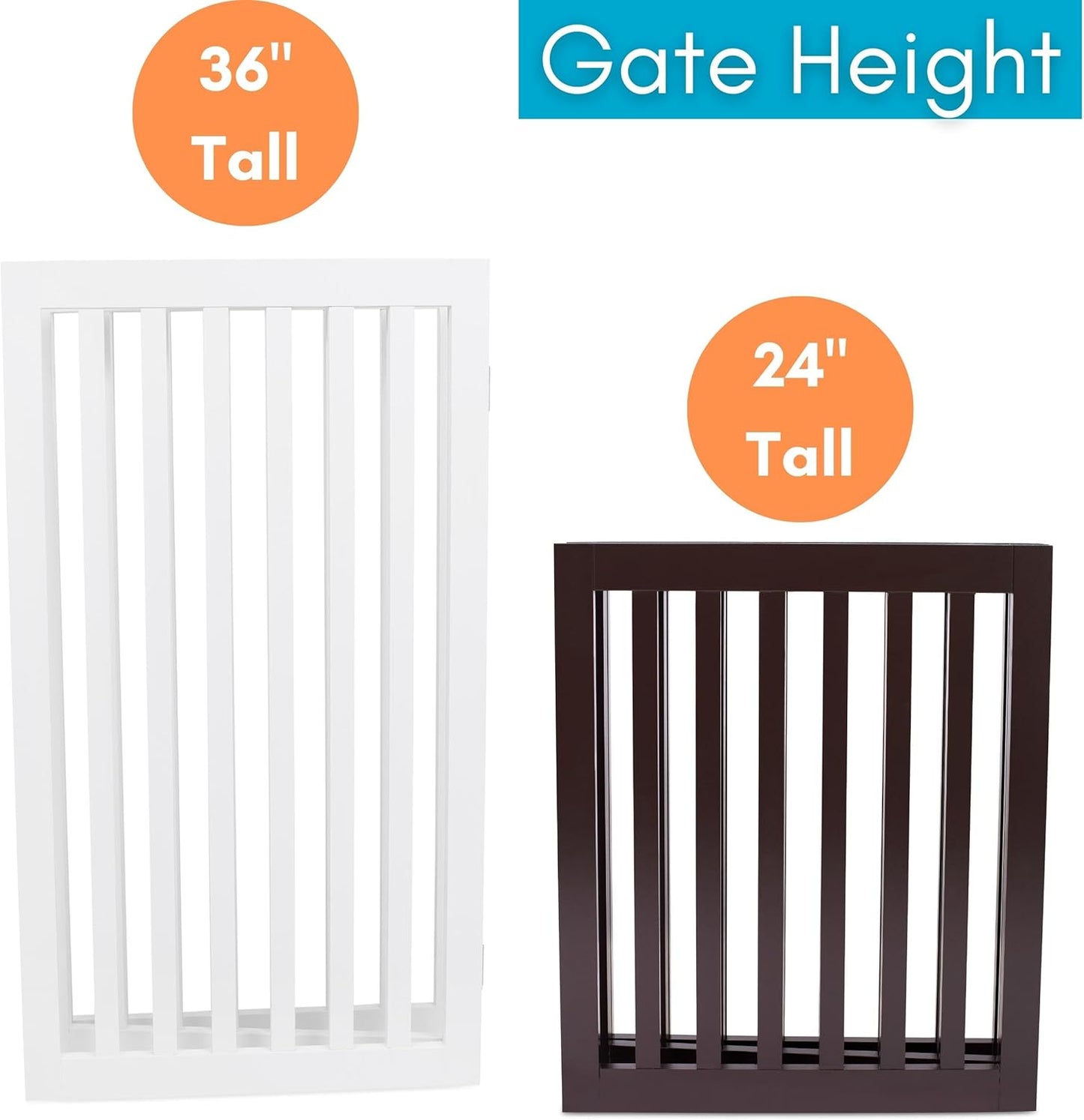 INTERNET'S BEST Dog Gate Indoor Freestanding Pet Barrier, Folding Wood Dog Fence, Extra Wide Doorway Puppy Gate, Indoor Animal Privacy Panel, Wooden Cat Fence - 4 Panel - 36", Espresso