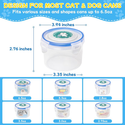 Canned Cat Food Storage Lids,Reusable Airtight Can Cover Pet Food Sealer - Keeps Dog Food Storage Container Food Fresh, Cat Food Container Eliminates Odor, Easy To Use With SUS 304 Spoon,Can Opener