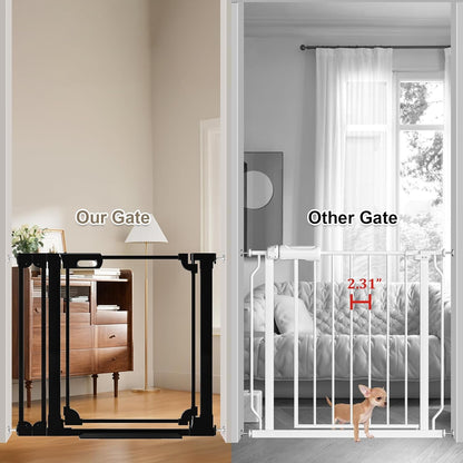 WAOWAO Clear Baby Gate for Stairs Modern Design Acrylic Auto Close Pet Gate, 29.52-37.79" Wide Safety Baby Gate for Doorways,White Clear Dog Gates Indoor, Hallways,Kitchen
