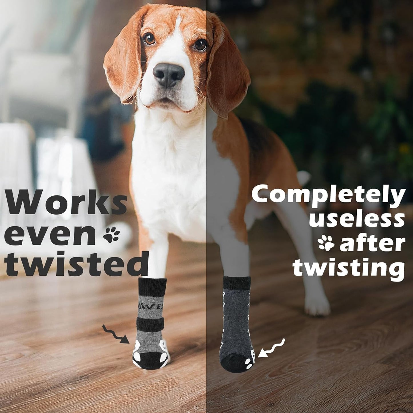 EXPAWLORER 6Pcs Anti-Slip Dog Socks to Prevent Licking Paws,Dog Shoes for Hot Pavement,Dog Booties Traction Control on Hardwood Floor,Boots & Paw Protectors, for Puppy Small Medium Large Senior Dogs