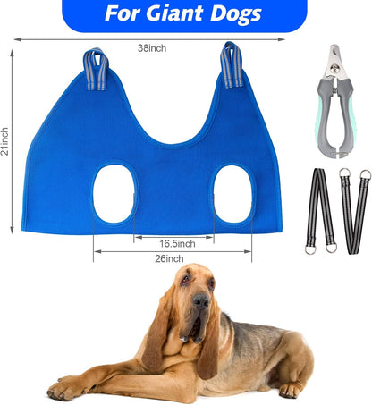 ATESON Pet Grooming Hammock with Nail Clippers/Nail Trimmers/Grooming Scissors, Dog Grooming Harness for Nail Trimming, Pet Grooming Sling Helper