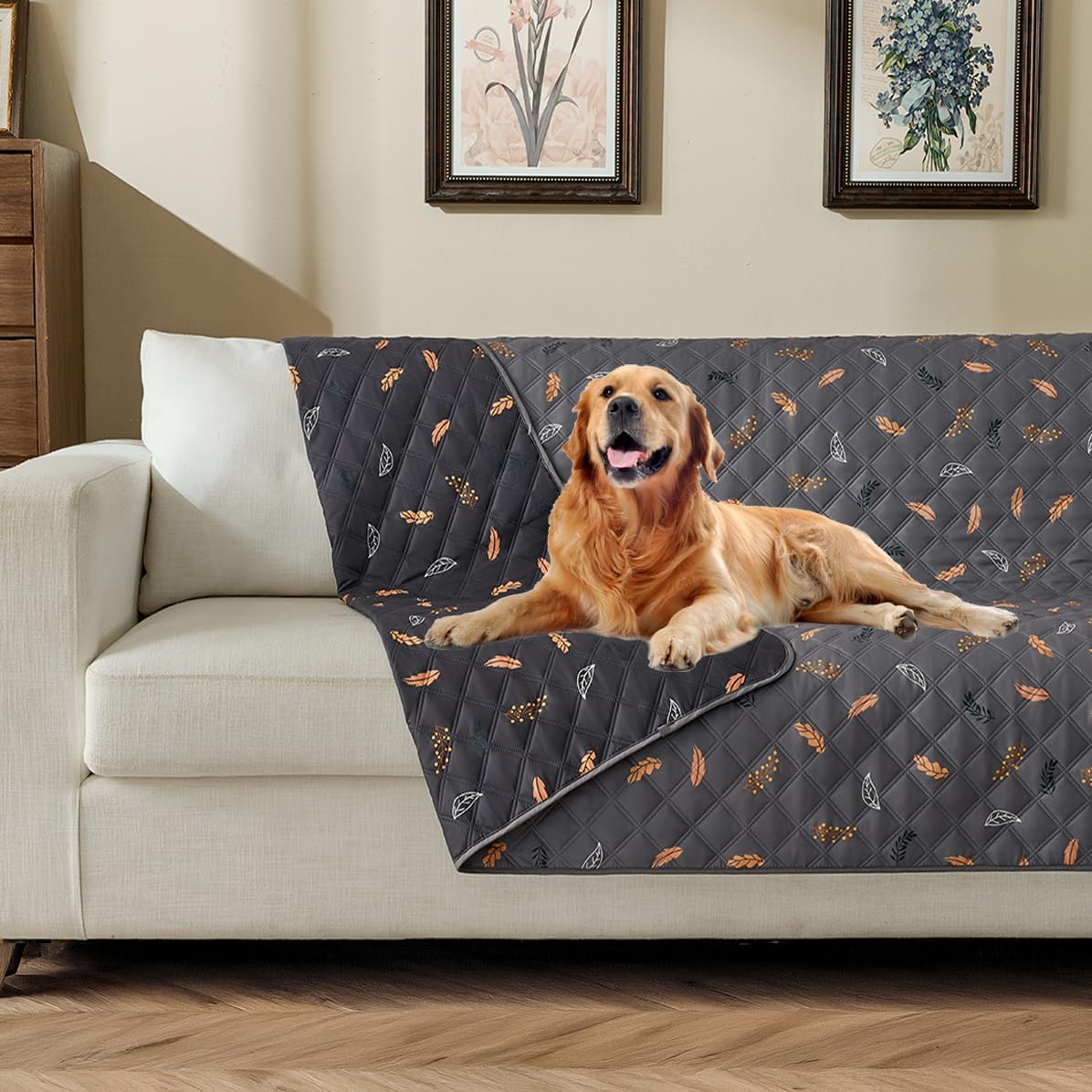 Waterproof Pet Couch Cover Washable, Stylish Reversible Pet Blanket, Soft Sofa Furniture Protector for Dogs Kids Pets.(Gray/Light Gray, 30"x70")
