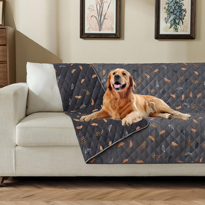 Waterproof Pet Couch Cover Washable, Stylish Reversible Pet Blanket, Soft Sofa Furniture Protector for Dogs Kids Pets.(Gray/Light Gray, 30"x70")