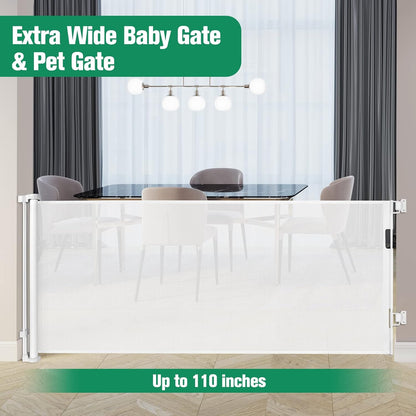 Extra Wide Baby Gate for Large Openings Retractable Baby Gates Indoor Outdoor Extra Long Dog Gate for Doorway Stair Gates for Kids or Pets Extra Large Dog Gate for Stairs