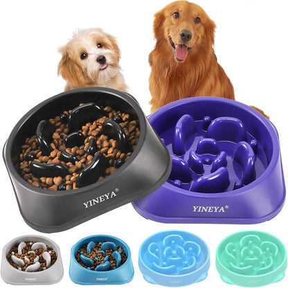 YINEYA Slow Feeder Dog Bowls, Pet Supplies that Slow Down Eating, Pet Food Bowls, Maze Dog Puzzle Feeder for Medium Breed
