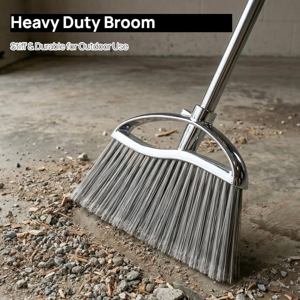 Indoor Soft Bristles Sweeping Broom,Long Handle Kitchen Angle Broom for Floor Cleaning Home Office Hardwood