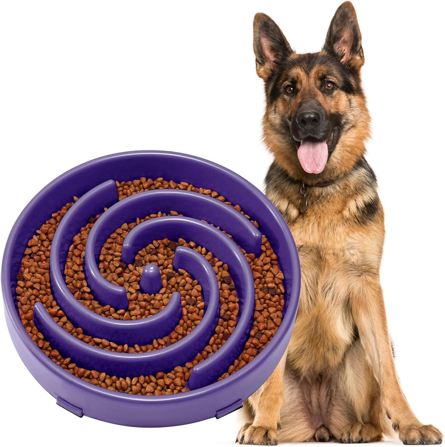 JASGOOD Slow Feeder Dogs Bowl for Large Medium Dogs,Anti-Gulping Pet Slower Food Feeding Bowls Stop Bloat,Preventing Choking