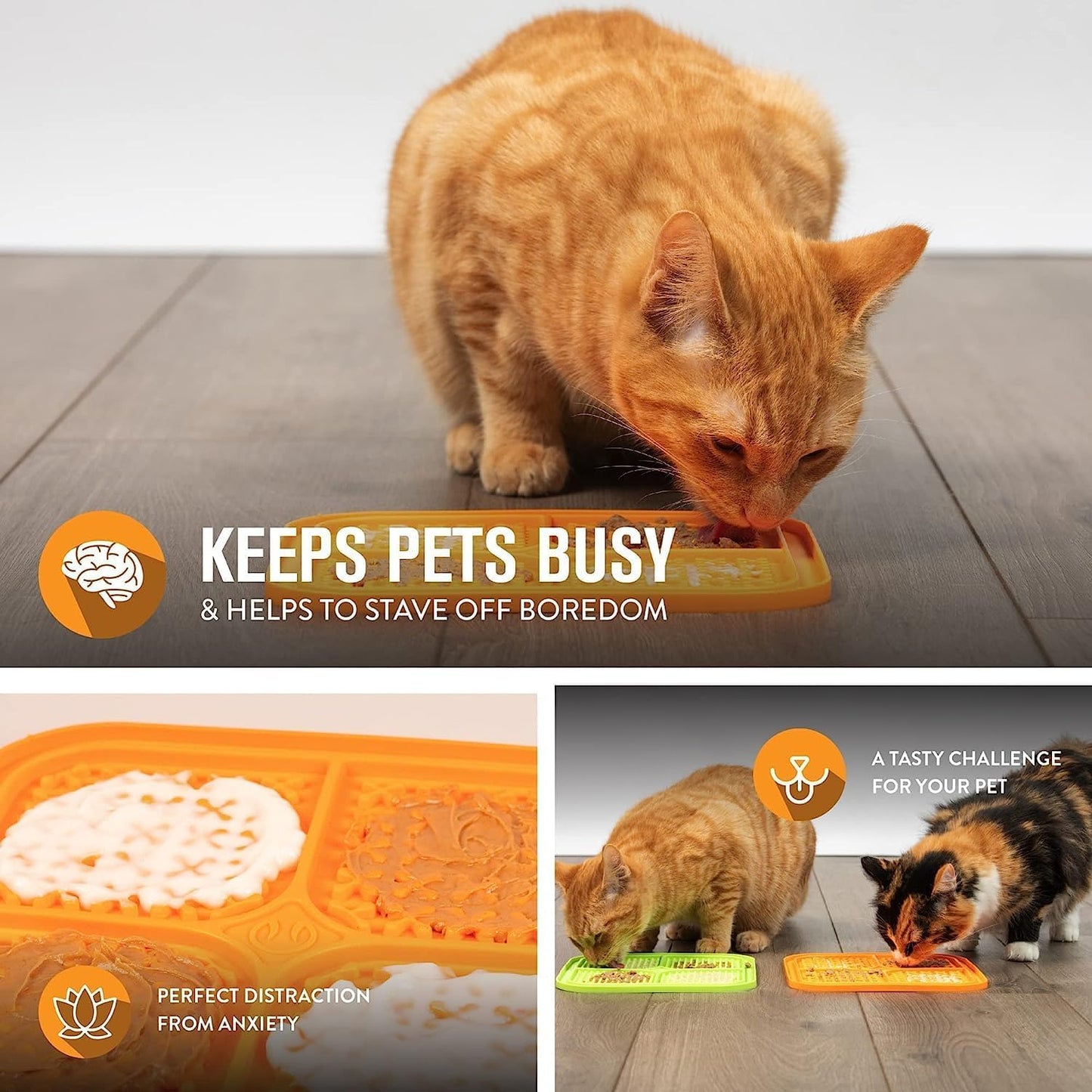 Hyper Pet IQ Treat Lick Mat for Dogs & Cats | Dog & Cat Slow Feeder & Enrichment Toy | Made in USA