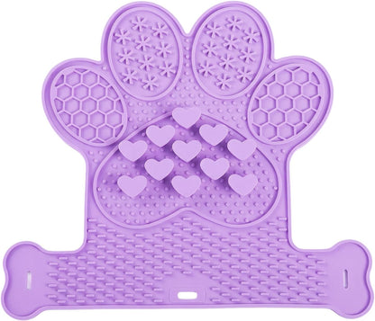 Dog Lick Mat with Suction Cups, Slow Feeder & Enrichment Mat for Dogs & Cats, Silicone Feeding Mat for Wet & Dry Food, Anxiety Relief, Mess-Free Foldable Pocket Design, Pink