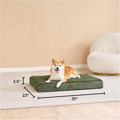 EHEYCIGA Orthopedic XL Dog Beds for Extra Large Dogs with Removable Washable Cover for Crate, Grey, 41x27