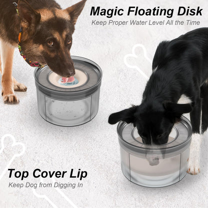 Techphardo 1Gallon No Spill Dog Water Bowl-3.8L Large Capacity, BPA-Free, Anti-Splash & Anti-Digging Design with Non-Slip Base for Messy Drinkers
