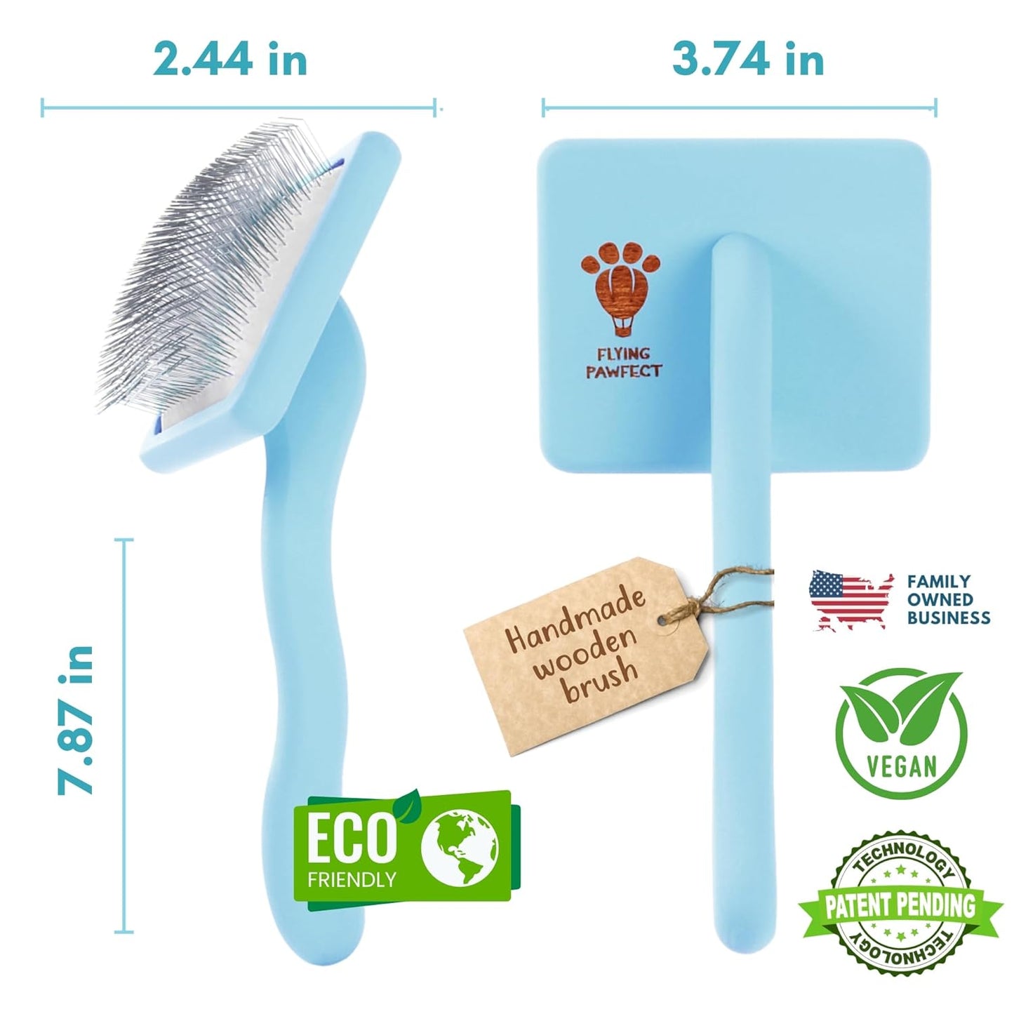 Slicker Brush for Dogs - Long Pin for Poodles, Doodles & Long Haired Dogs, Deshedding & Dematting Tool, Slicker Dog Brushes for Grooming (Coral, Flat Large)