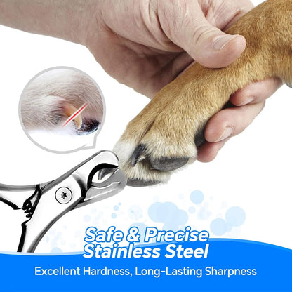 Professional Stainless Steel Dog Cat Nail Clippers & Trimmer Set, Sharp Blades for Precise Cutting, Easy-Grip Ergonomic Handle with Built-in Nail File, Durable Pet Grooming Tool for Small to Large Pet