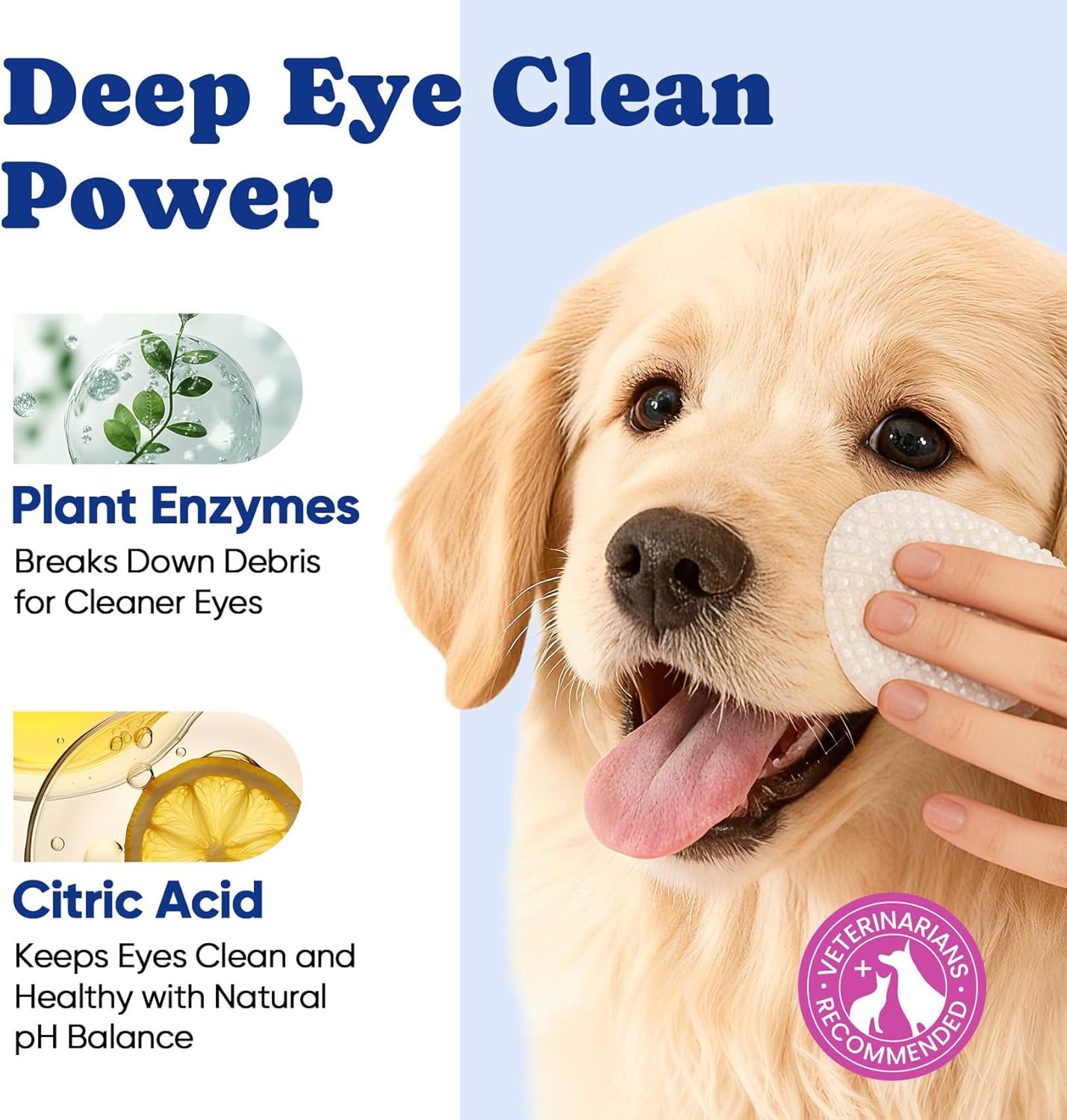 No-Rinse Dog Dental Care Wipes, Cat & Dog tooth brushing kit, Dog Wipes for Pet & Cat Teeth Cleaning, Dog toothbrush Finger Dental Wipes to Remove Plaque & Tartar, Disposable Dog Wipes - 50 Count