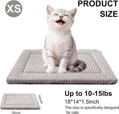 Dog Bed Mat, Reversible Crate Pad & Cute Dog Bed - Machine Washable Kennel Mat with Ultra Soft for Small Dogs (Cool/Warm), 24" x 18", Grey&Star