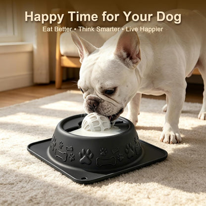 Slow Feeder Dog Bowl for Liquid Treats, Anti-Slip Lick Bowl, Bone Broth and Yogurt Puzzle Feeder, No Spill Pet Bowl Pup Lick Toy for Large Medium Small Dogs and Cats, Anxiety Relief, Blue