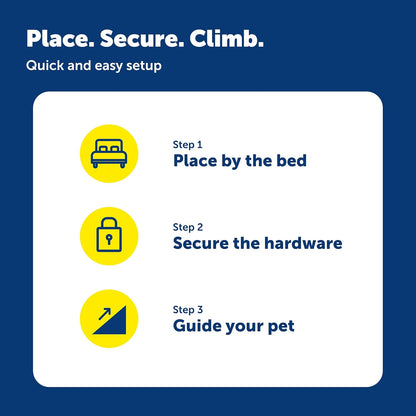 PetSafe CozyUp Wooden Bed Ramp for Cats & Dogs, Furniture-Grade with High-Traction Carpet Surface, Cherry