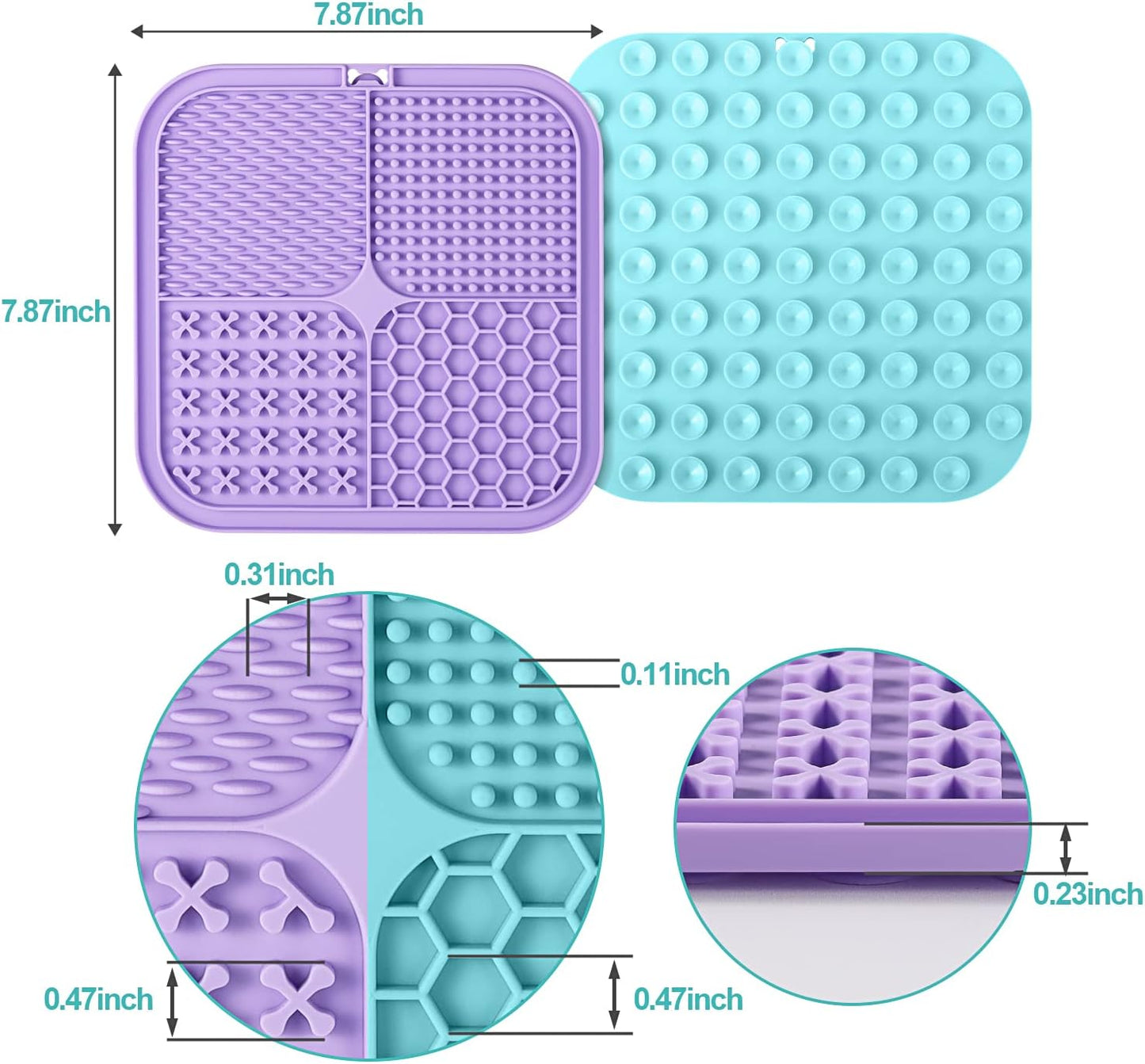 LUKITO 3PCS Lick Mat for Dogs and Cats, Licking Mat with Suction Cups for Anxiety Relief, Cat Peanut Butter Lick Pad for Boredom Reducer, Dog Enrichment Toy, Dog Lick Mat for Bathing Grooming