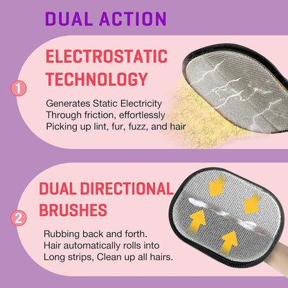 Pet Hair Removal Glove for Cats & Dogs, Upgraded Electrostatic Reusable Pet Hair Remover Tool, Magic Fur Removal Mitt for Laundry, Couch, Carpet, Car Seat, Pet Grooming Gloves (1)