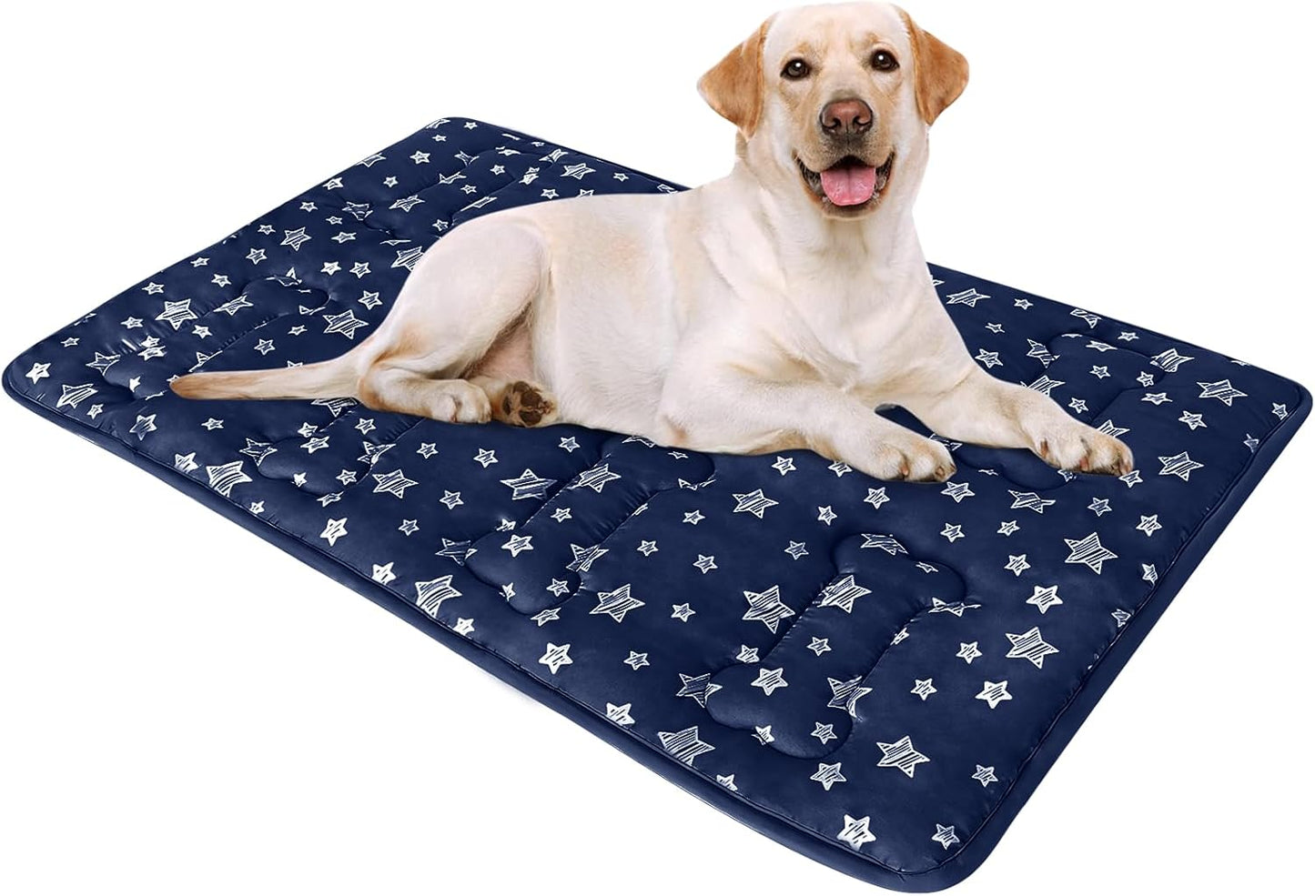 Dog Crate Bed Mat (36" X 23"), Soft Dog Bed Mat with Cute Stars, Personalized Crate Pad, Anti-Slip Bottom, Machine Washable Kennel Pad