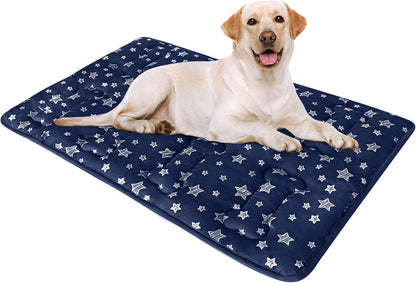 Dog Crate Bed Mat (36" X 23"), Soft Dog Bed Mat with Cute Stars, Personalized Crate Pad, Anti-Slip Bottom, Machine Washable Kennel Pad