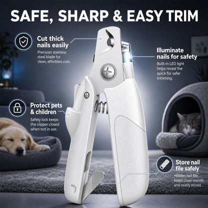 Dog Nail Clippers - All Steel Material, Built-in Spring,Heavy Duty Dog Nail Trimmer Full Metal Razor Sharp Professional for All Dogs Cats with Thick Toena,Dog Nail Trimmers
