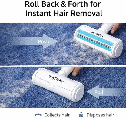 Pet Hair Remover Roller, Reusable Self-Cleaning Lint Roller for Dog & Cat Hair, Fur Removal for Furniture Couch Carpet Car Clothes & Bedding, No Sticky Tape or Refills