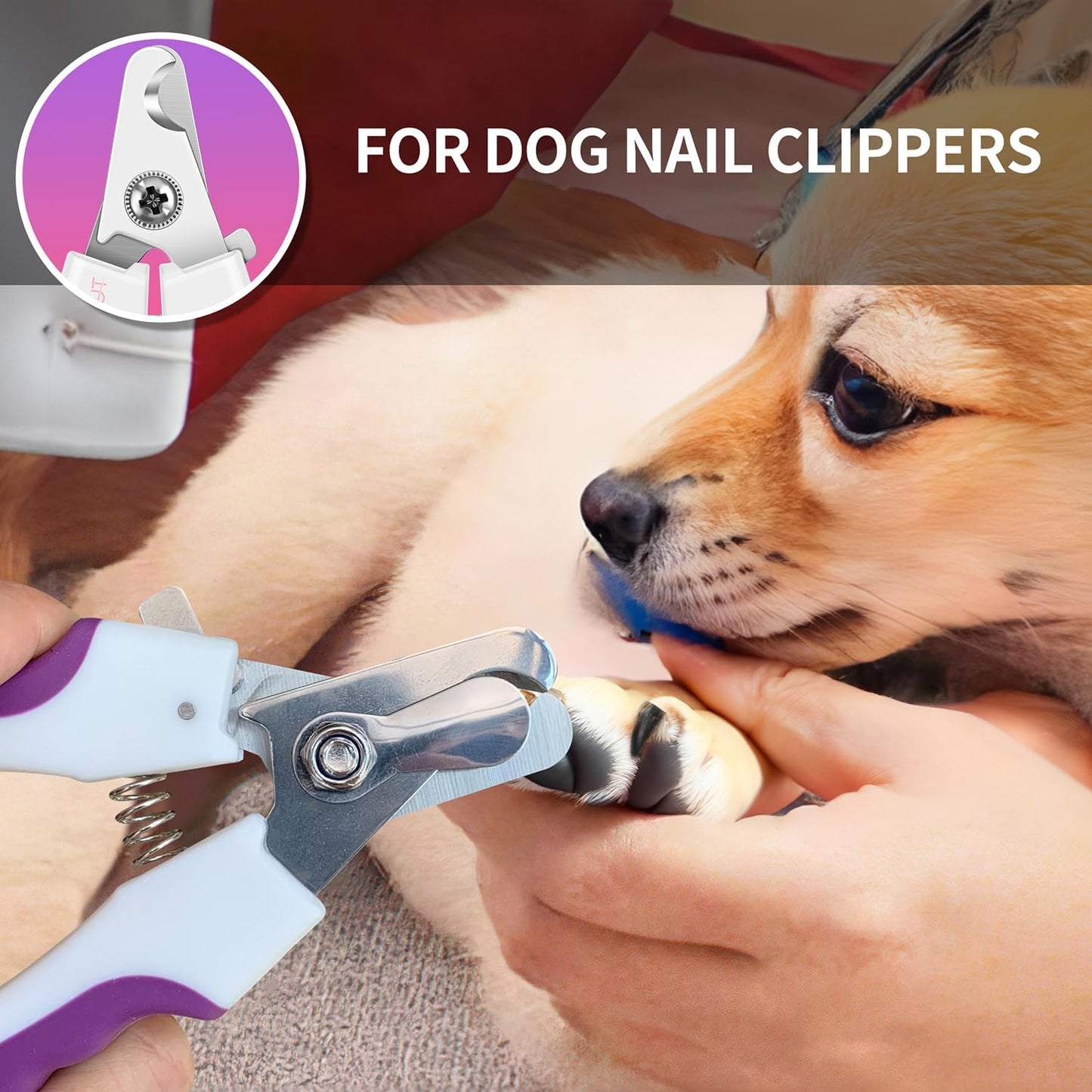 4.7" Small Dog & Cat Nail Clipper Stainless Steel Cat Claw Trimmers for Rabbits, Guinea Pigs, Birds, Puppies, Kittens and Small Animals Pet Nail Clipper for Professional and Home Use (Pink)